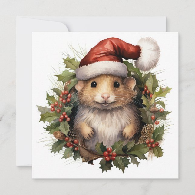 Christmas Hamster Greeting Card (Front)
