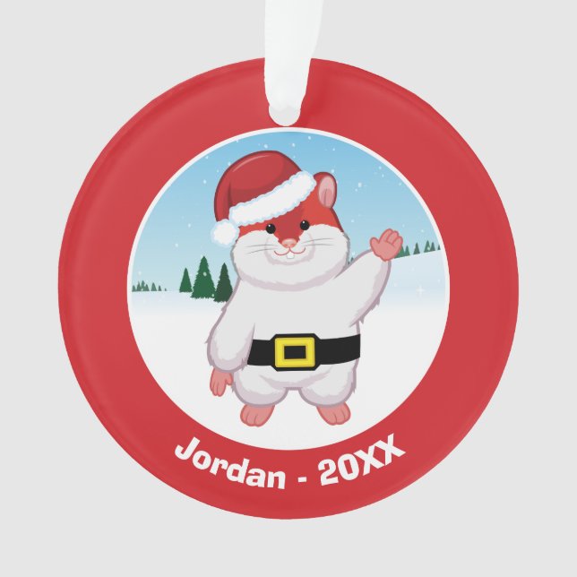 Christmas Hamster Ornament (Front)