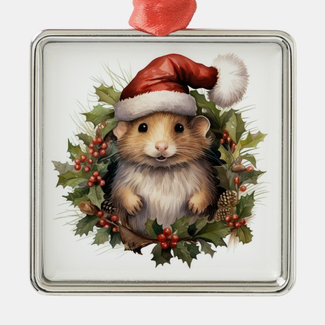 Christmas Hamster Ornament (Front)