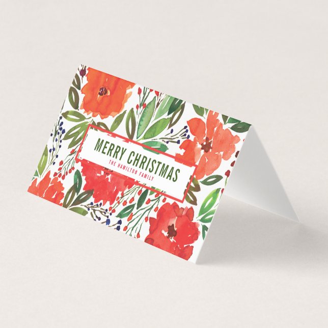 Christmas & Hand Painted Folded Card (Front)