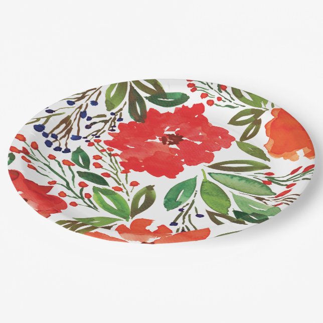 Christmas & Hand Painted Paper Plate (Angled)