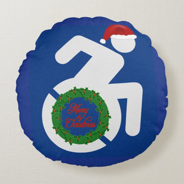 Christmas Handicapped Round Cushion (Front)