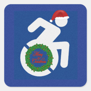 Christmas Handicapped Square Sticker