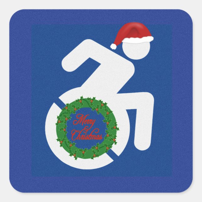 Christmas Handicapped Square Sticker (Front)