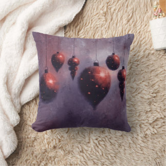 Christmas hanging Red Baubles Cushion