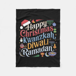 Christmas Hanukkah Kwanzaa Diwali Ramadan Fleece Blanket