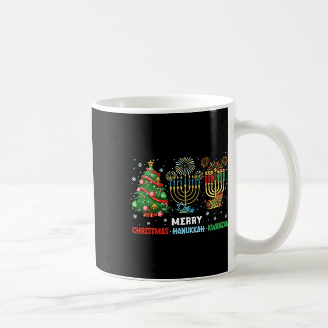 Christmas Hanukkah Kwanzaa Happy Holidays Matching Coffee Mug (Right)