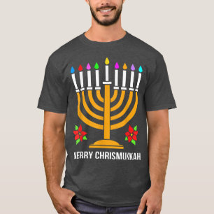 Christmas Hanukkah Menorah Merry Chrismukkah T-Shirt