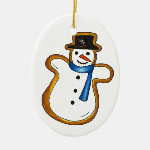 Christmas Hanukkah Snowman Sugar Cookie Holiday Ceramic Tree Decoration