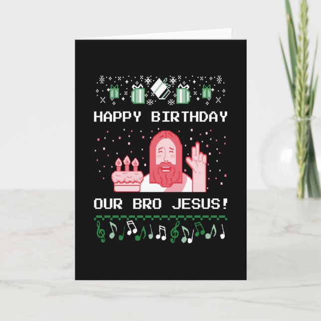 Christmas - Happy Birthday Bro Jesus Card (Front)