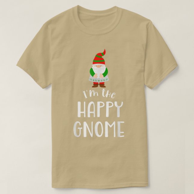 Christmas Happy Gnome Party  T-Shirt (Design Front)