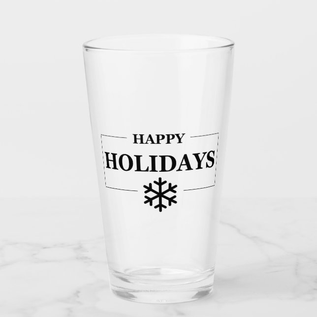 Christmas Happy Holiday Custom Gift Merry Xmas Glass (Front)