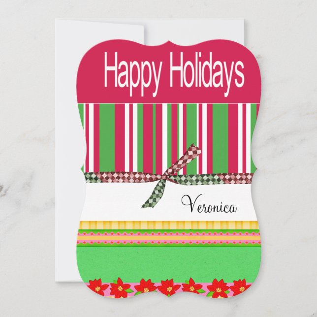 Christmas Happy Holiday Flat Greeting Card (Front)