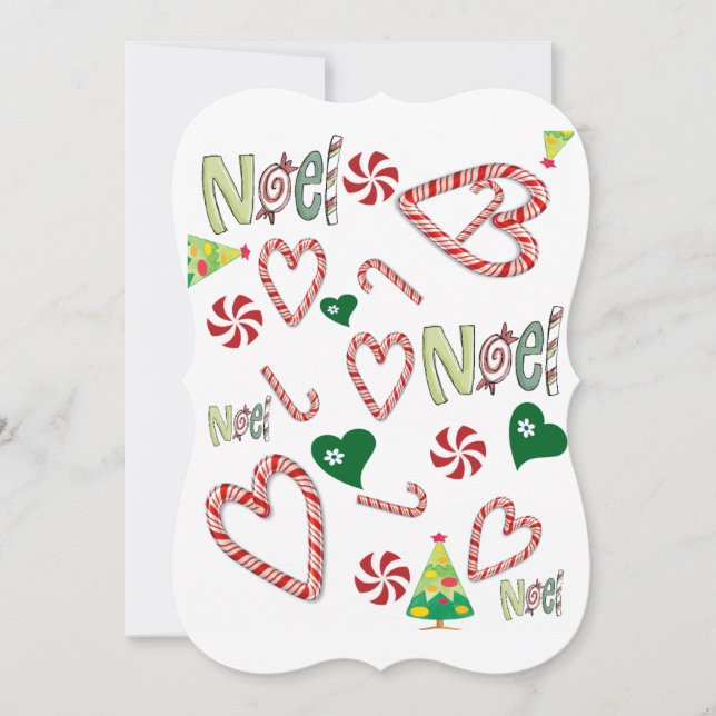 Christmas Happy Holiday Flat Greeting Card Noel (Front)