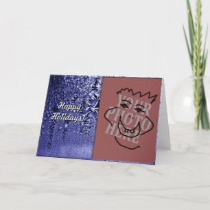 Christmas Happy Holidays Blue with Photo Holiday Card