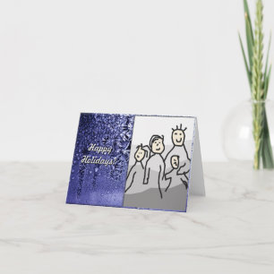 Christmas Happy Holidays Blue with Photo Holiday Card
