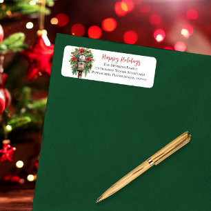 Christmas Happy Holidays Mailbox Floral Monogram