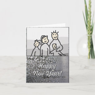 Christmas Happy Holidays Silver with Photo Holiday Card
