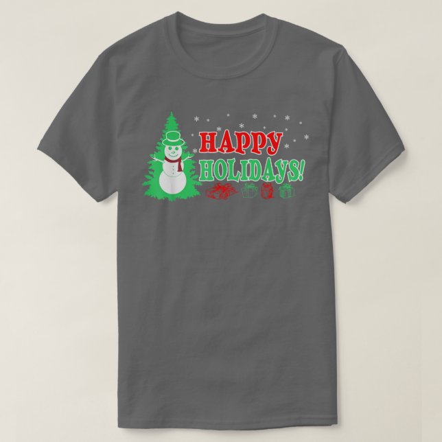Christmas Happy Holidays Xmas Gift  T-Shirt (Design Front)