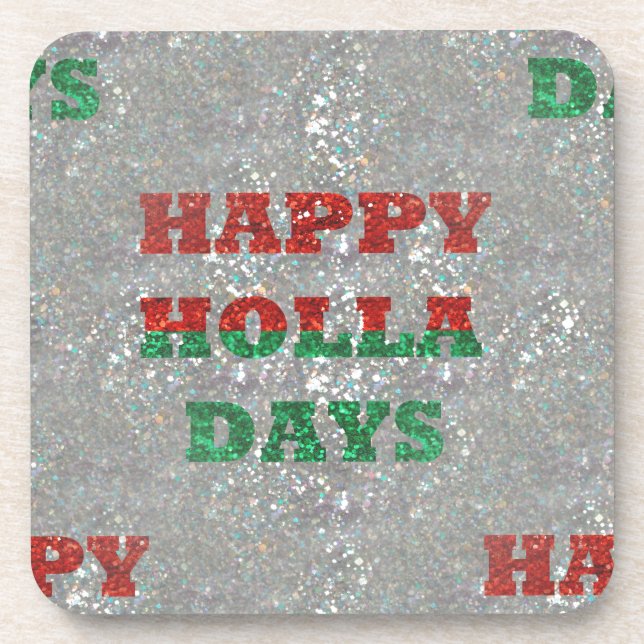 christmas happy holla days coaster (Front)