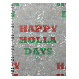 christmas happy holla days spiral notebook