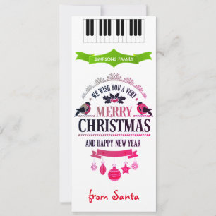 Christmas Happy New Year Carol Card