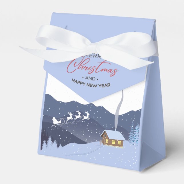  Christmas | Happy new year | Santa customisable Favour Box (Front Side)