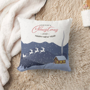 Christmas Happy new year Santa gift Cushion