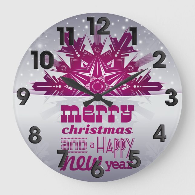 Christmas happy year large clock (Front)
