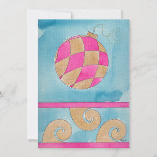 Christmas Harlequin Ornament - Flat Christmas Card