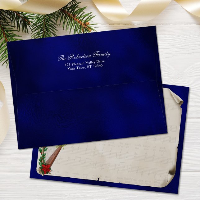Christmas Harp Vintage Sheet Music Navy Blue Envelope (Creator Uploaded)
