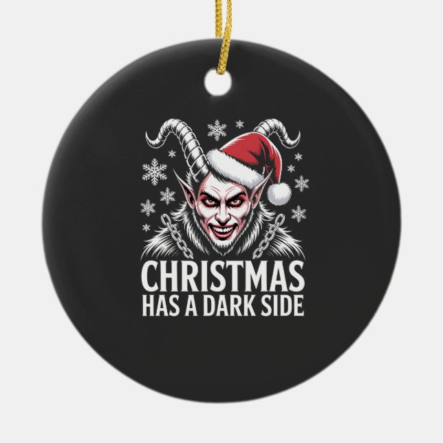 Christmas Has a Dark Side Ceramic Tree Decoration (Front)