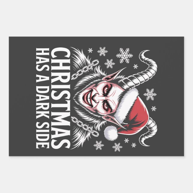 Christmas Has a Dark Side Wrapping Paper Sheet (Front)