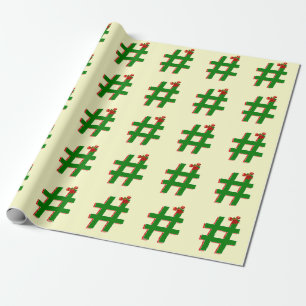 #Christmas #HASHTAG - Hash Tag Symbol Wrapping Paper