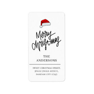 Christmas Hat Elegant Simple Return Address Label