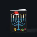 Christmas Hat Menorah Jew Hanukkah Chanukah Men Wo Card<br><div class="desc">Christmas Hat Menorah Jew Hanukkah Chanukah Men Women Kids</div>