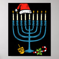 Christmas Hat Menorah Jew Hanukkah Chanukah Men Wo