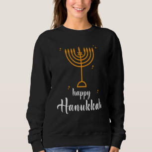 Christmas Hat Menorah Jew Hanukkah Chanukah Men Wo Sweatshirt