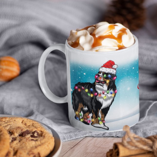 Christmas Hat Merry Christmas St. Bernard Lover Coffee Mug (Creator Uploaded)