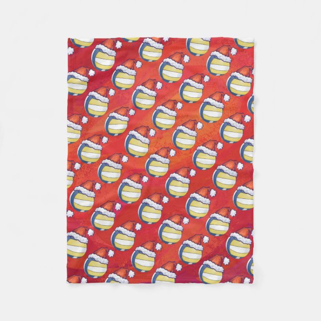 Christmas Hat Volleyball Fleece Blanket (Front)