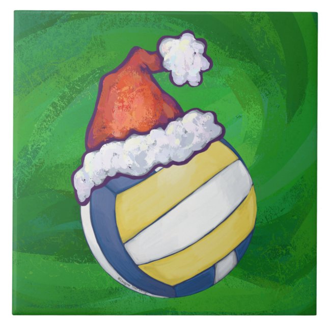 Christmas Hat Volleyball Tile (Front)