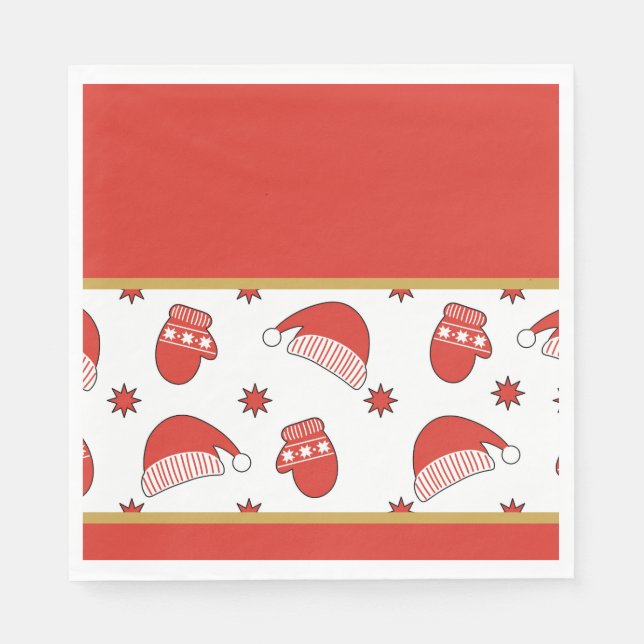 Christmas Hats and Mittens Napkin (Front)