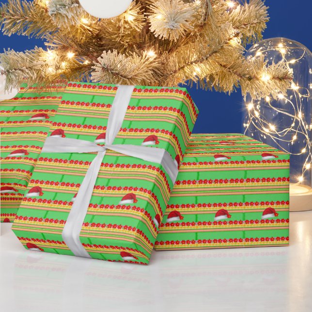 Christmas Hats Wrapping Paper  (Holidays)