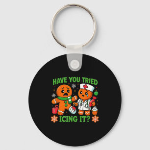 Christmas Have You Tried Icing It Gingerbread Icu Key Ring