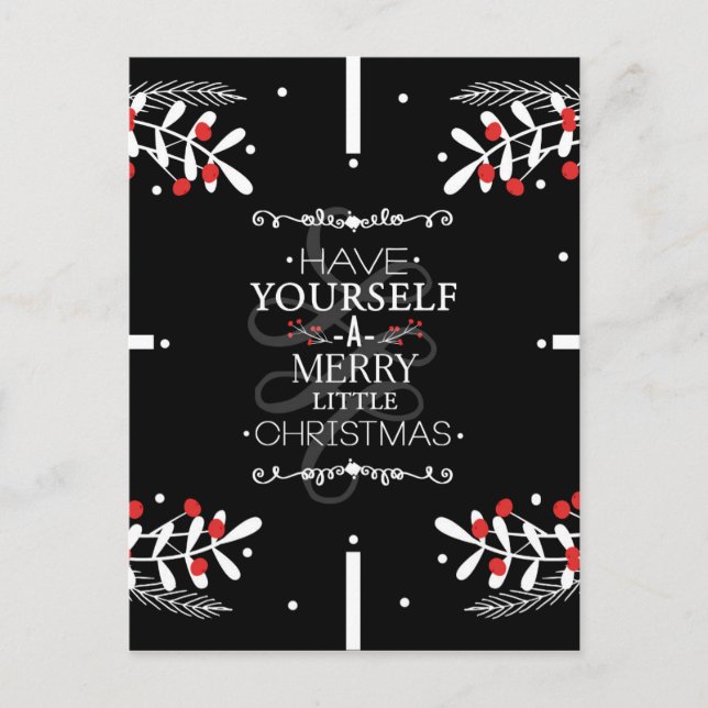 Christmas Have Yourself...Red Berries Holiday Postcard (Front)