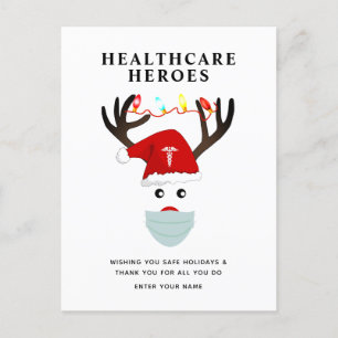 Christmas Healthcare Heroes Thank You Holiday Postcard