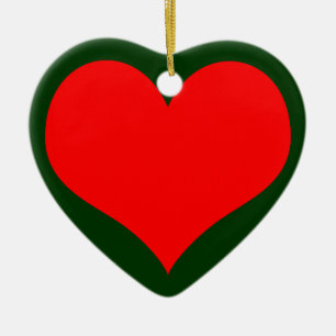 christmas heart ceramic tree decoration