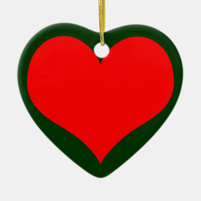 christmas heart ceramic tree decoration (Front)