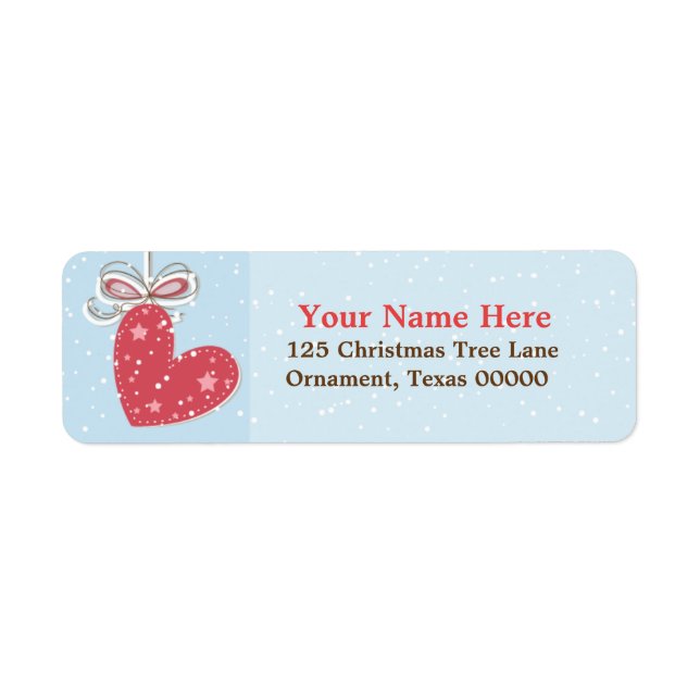 Christmas Heart Custom Return Address Labels (Front)
