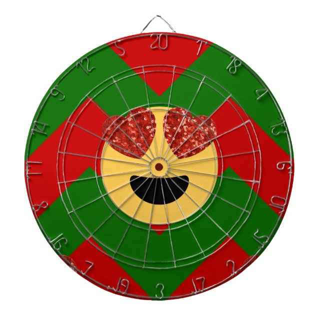christmas heart eye emoji dartboard (Front)